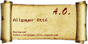 Allgayer Ottó névjegykártya
